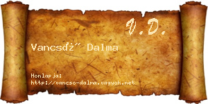 Vancsó Dalma névjegykártya
